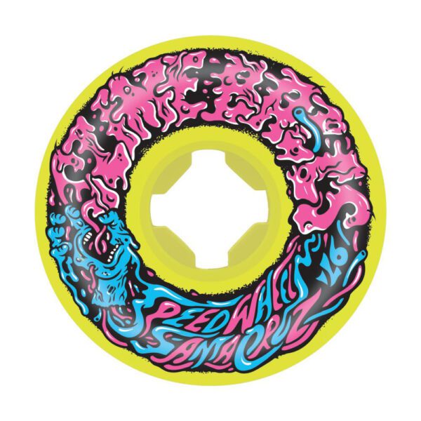 Santa Cruz Slime Balls Vomit Mini II Yellow 54mm 97a skateboard wheel front