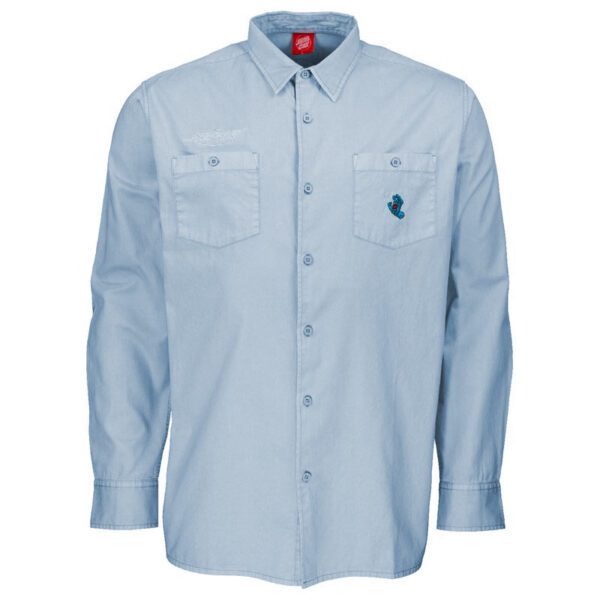 Santa Cruz Screaming mini hand L/S shirt work blue
